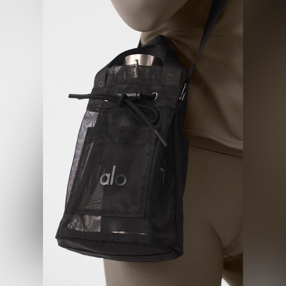 ALO Black Mesh Bucket Crossbody Mini Bag NEW